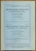 Hidrológiai Közlöny. VII-VIII. 1927-28