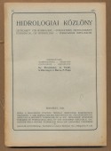 Hidrológiai Közlöny XI. kötet, 1931