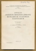A Magyar Tudományos Akadémia Tihanyi Biológiai Kutatóintézetének Évkönyve 1970. Vol. XXXVII. Annales Instituti Biologici (Tihany) Hungaricae Acaemiae Scientiarum