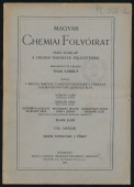 Magyar Chemiai Folyóirat. Havi szaklap a chemiai ismeretek fejlesztésére XXXVI. évfolyam, 1930.