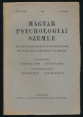 Magyar Psychologiai Szemle XIII. kötet 1-4. szám, 1940