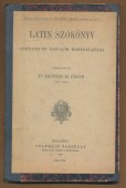 Latin szókönyv. Gimnáziumi tanulók használatára
