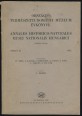 Annales Historico-Naturales Musei Nationalis Hungarici. Az Országos Magyar Természettudományi Muzeum Évkönyve 1952. Tom. II.