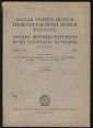 Annales Historico-Naturales Musei Nationalis Hungarici. Magyar Nemzeti Múzeum Természettudományi Múzeum évkönyve Tomus VII. 1956.