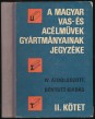 A Magyar Vas- és Acélművek gyártmányainak jegyzéke. II. kötet
