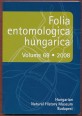 Rovartani Közlemények. Folia Entomologica Hungarica. Volume 69, 2008.