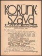 Korunk Szava. Aktív katolikus orgánum V. évfolyam, 9. szám, 1935. május 15