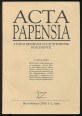 Acta Papensia. A pápai református gyűjtemények közleményei. Első évfolyam 1-2 szám