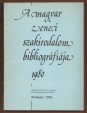 A magyar zenei szakirodalom bibliográfiája 1980