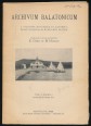 Archivum Balatonicum. A Statione Biologica Balatonica Musei Nationalis Hungarici editum. Volumen I., pars 1. 1926. martii