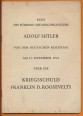 Rede des Führers und Reichkanzlers Adolf Hitler ... über die Kriegsschuld Franklin D. Roosevelts