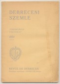 Debreceni Szemle. Tudományos folyóirat. VIII. évf. 1 (75.) szám, 1934. január
