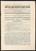 Műszaki Közlemények X. évfolyam, 4. szám, 1936. április