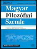 Magyar Filozófiai Szemle. XXXVI. évfolyam, 5-6. 1992.