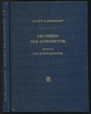 Graff-Lambrecht Grundriss Der Astrophysik, Band II. Das Sonnensystem