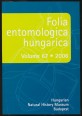 Rovartani Közlemények. Folia Entomologica Hungarica. Volume 67, 2006.