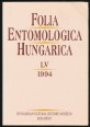 Rovartani Közlemények. Folia Entomologica Hungarica. Volume LV., 1994