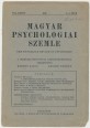 Magyar Psychologiai Szemle XVI. kötet 3-4. szám, 1947