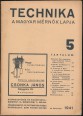 Technika. A magyar mérnök lapja. 22.. évfolyam 5. szám, 1941